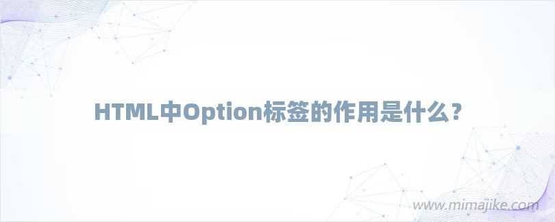 HTML中Option标签的作用是什么？-第1张图片