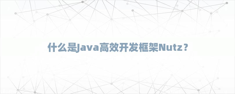 什么是Java高效开发框架Nutz？-第1张图片